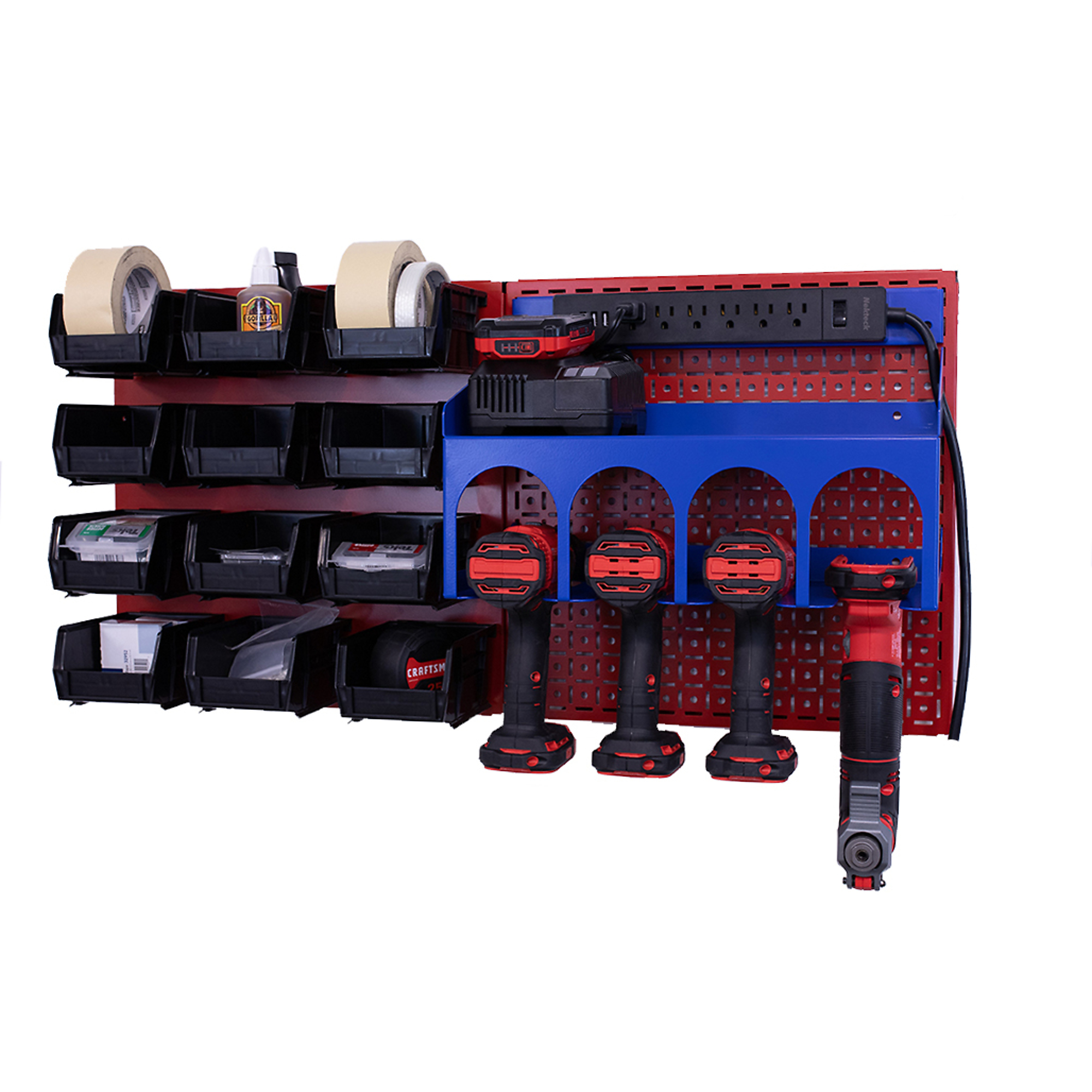 OmniWall, OmniWall metal pegboard storage kit for storage, Length 16 in, Width 16 in, Model# CGS-KIT-PST
